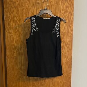 I blues size Large Black Sleeveless Top with Embellishments
